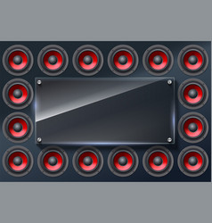 Audio speakers subwoofers wall of sound Audio speakers subwoofers wall of sound vector image