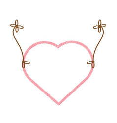 Drawing love heart hanging decorative Drawing love heart hanging decorative vector image