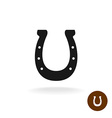 Horseshoe black simple silhouette sign with six Horseshoe black simple silhouette sign with six vector image