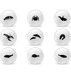 Web buttons ocean life icons 2 vector image