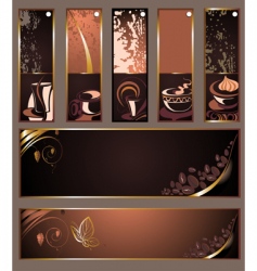 Set of coffee tea banners vector image