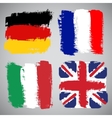 Grunge European flags set vector image