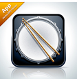 Drum musical app icon vector image