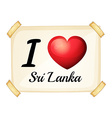 I love Sri Lanka vector image