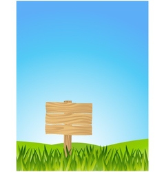 Grass with blank sign vector image