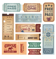 Vintage tickets vector image