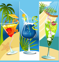 Tropical drinks vector image