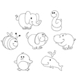 Outlined animal doodles vector image