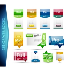 Set of colorful web boxes vector image