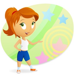 Cartoon sports girl vector image