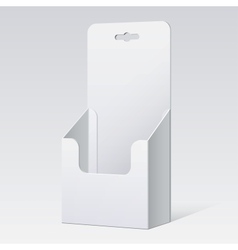 White Cardboard holder for brochures and flyers vector image