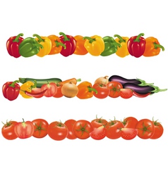 Three background of sweet vegetables vector image