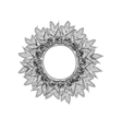 Vintage round frame sun zentagle style vector image