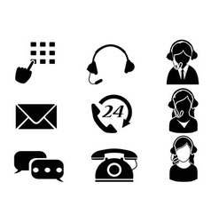 Customer service icon set vector image
