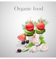 Background with fresh vegetables tomatoes vector image