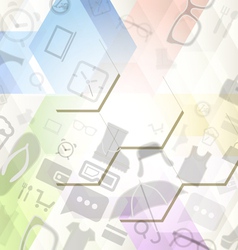 Abstract background with shopping icons vector image
