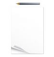 Curled notepad with pencil Curled notepad with pencil vector image