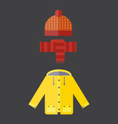Collection of autumn clothes set items the fall vector image
