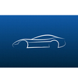 White car logo on blue texture vector image