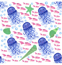 Stripe seamless pattern with sea underwater Vector Image