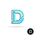 Letter D technical logo Line elements style vector image