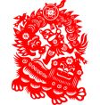 Lion dance vector image
