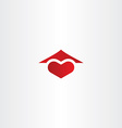 Home sweet home logo heart and house roof icon Home sweet home logo heart and house roof icon vector image