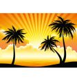 Sunset coastline vector image