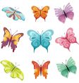 Butterfly set vector image