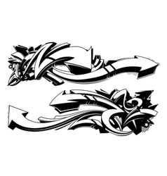 Black and white graffiti backgrounds vector image