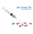 Background with syringe and pills vector image