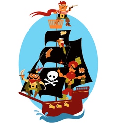 Pirate ship vector image