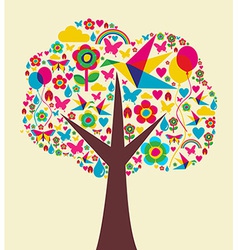 Spring time tree background vector image
