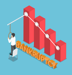 Isometric desperate businessman trying to commit Isometric desperate businessman trying to commit vector image