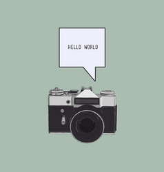 Camera with bubble text sketch vector image