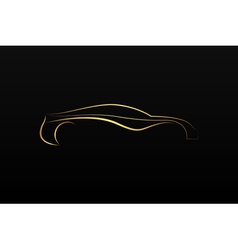 Golden car logo vector image