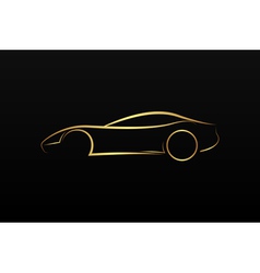 Golden car logo vector image