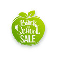 Back to school sale on apple shape Back to school sale on apple shape vector image