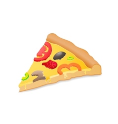 Big piece pizza isolated over white background vector image