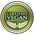 Certified Vegan Label vector image