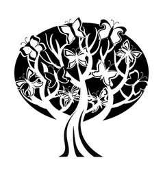 Tree with butterflies vector image
