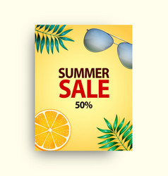 Summer sale poster set with 50 off discount Summer sale poster set with 50 off discount vector image