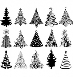 Christmas trees vector image