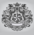 Ornate shield design vector image