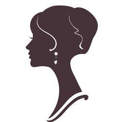 Beautiful girl silhouette vector image
