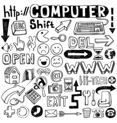 Computer doodles vector image
