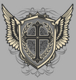 Cross shield vector image