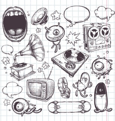 Set of hand drawn elements vector image