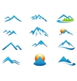 Mountain icon collection set vector image