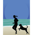 Dog on beach vector image